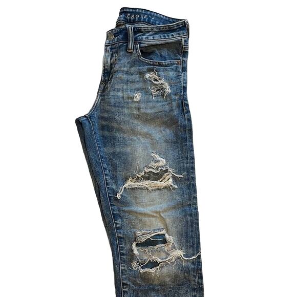 American Eagle men’s next level air flex jean. Skinny 30x32 Distressed bleach - Picture 2 of 5